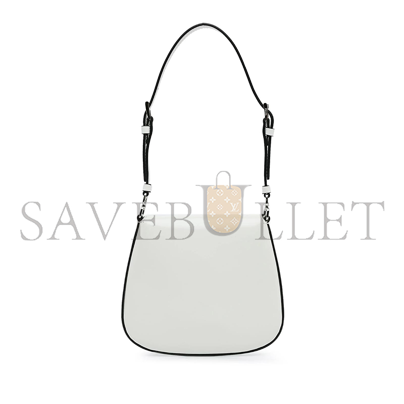 PRADA WHITE MINI SPAZZOLATO CLEO CROSSBODY BAG 1BH188 (17*14.5*3cm)